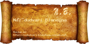 Nádudvari Blandina névjegykártya